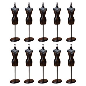 Magideal - Maniquí De Boda Con Soporte Para Falda, Accesorios Para Fotos, Escena De La Vida, Maniquí En Miniatura De Muñeca Para Modista, Exhibición De Joyería, Negro