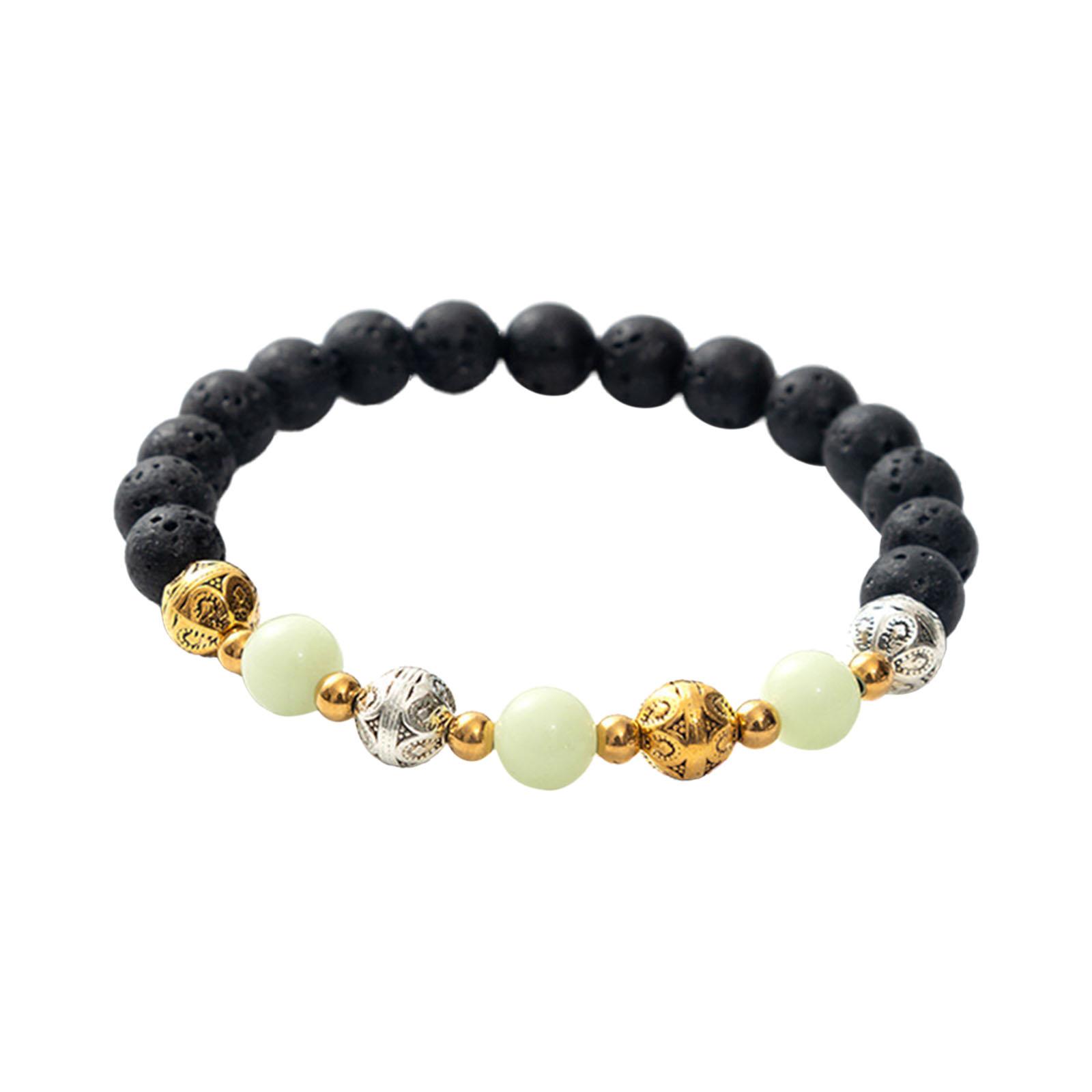 Magideal - Pulsera De Cuentas Luminosas Pulsera Con Dijes Pulsera Elástica Decorativa Brazalete De Joyería Para Regalos De Cumpleaños Joyería Para Niñas Novio Amarillo Y Verde