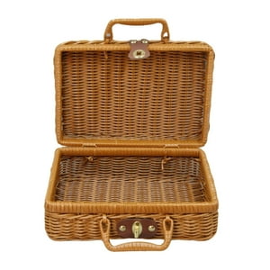 Bothyi - Cesta De Almacenamiento De Ratán De Imitación, Maleta Tejida Para Baño, Viaje, Hogar S