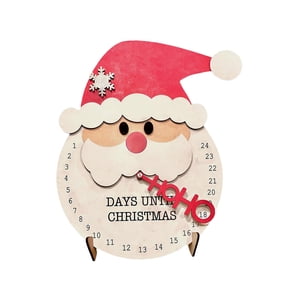 Magideal - Señal De Cuenta Regresiva Navideña Calendario De Madera Navideño Adornos Navideños Decoración Navideña De Madera Interior Para Estudio Dormitorio De Estilo B