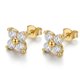 thumbnail image 1 of Aros flor de cristal para mujer en baño de oro, 1 of 3