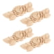 thumbnail image 3 of 4 Piezas Tallado Calcomanías Onlay Rose Madera Tallada Apliques 3.54x1.38x0.31 Pulgadas, 3 of 5