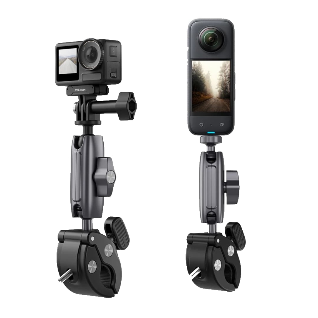 Telesin - Soporte Garra Aluminio Moto / Bici Para Cámara Gopro U Otras