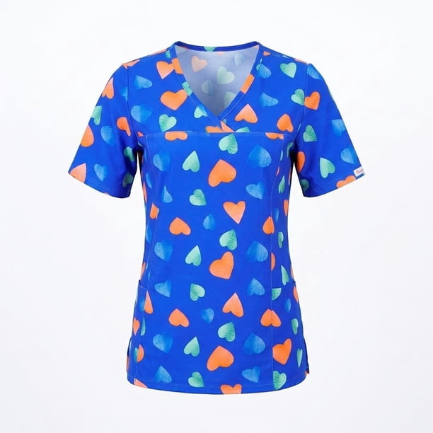 Delantal Mujer Ripholia 2525 tela elasticada estampada Corazones