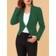 thumbnail image 5 of INSPIRE CHIC Chaqueta de Traje Casual de Negocios sin Cuello para Mujer Regreso a Clases para Maestras Oficina de Trabajo Blazer Corto M Verde Oscuro, 5 of 8