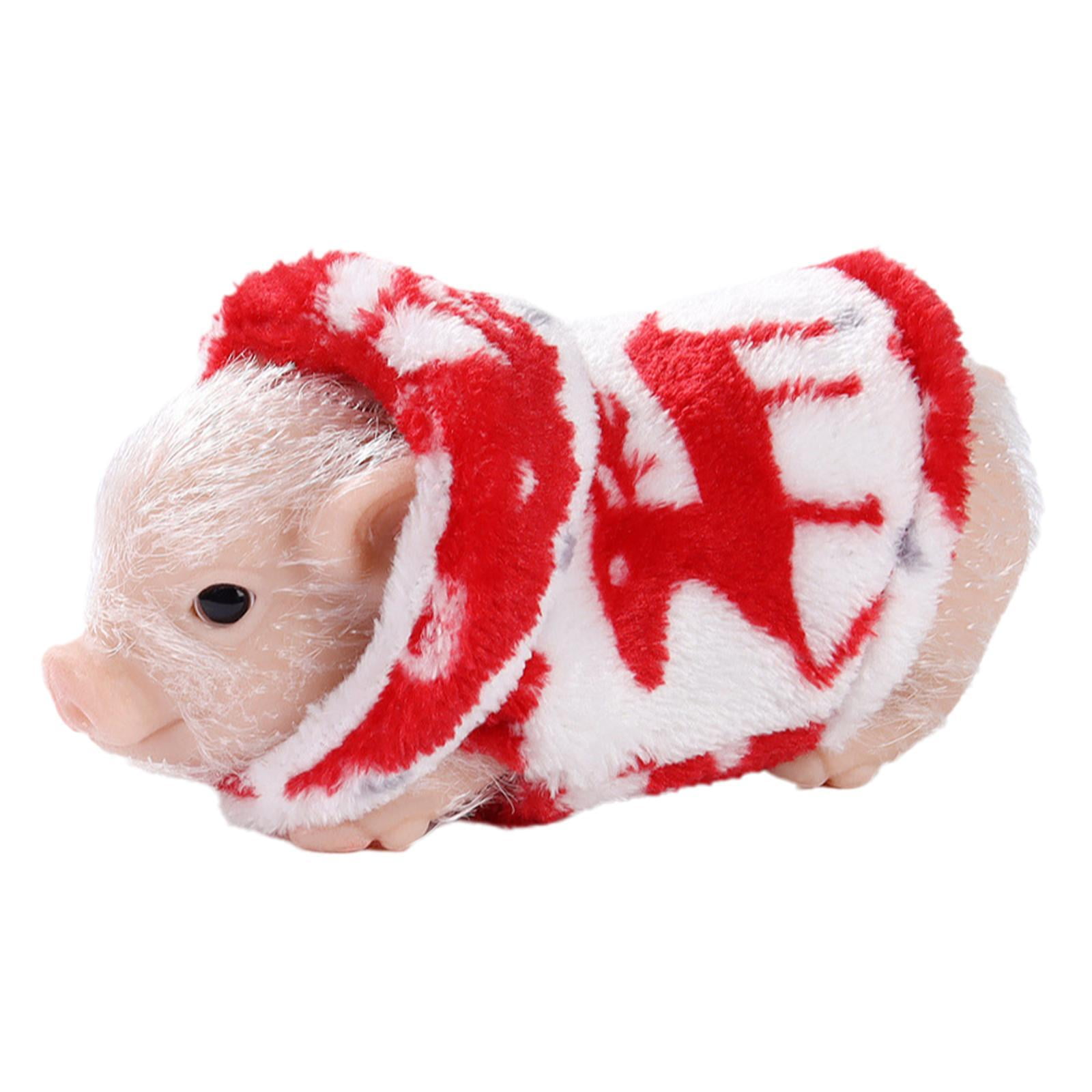 Magideal - Muñeco De Cerdito De Silicona, Lindo Animal, Accesorios De Fotografía, Muñeco De Cerdito Bebé, Muñeco De Cerdito Renacido Para Niños Y Niñas, Rellenos Cerdo Ropa Roja