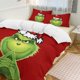 thumbnail image 3 of Grinch Christmas Hat 3 Piece Sets Full/Queen Size - Reversible Microfiber Quilts with 2 Shams Soft Lightweight Bedspread Coverlet Comforter for All Season Bed Sheets, 3 of 5
