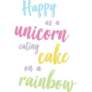 Rienda Libre Graphics - Decomural Happy As A Unicorn Cakes & Rainbows Ws-41432