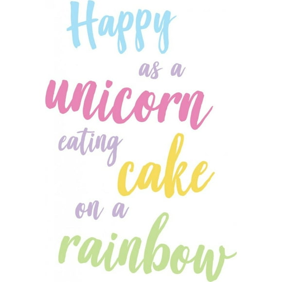 Decomural Happy As A Unicorn Cakes & Rainbows WS-41432