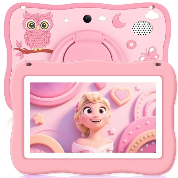 Tablet infantil TOPELOTEK de 7" con funda resistente a golpes y contenido educativo
