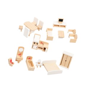 Magideal - Juego De Muebles De Casa De Muñecas De Madera, Juego De Muebles De Juguete Para Niños, Muebles En Miniatura, Muebles De Simulación Para Niños Pequeños