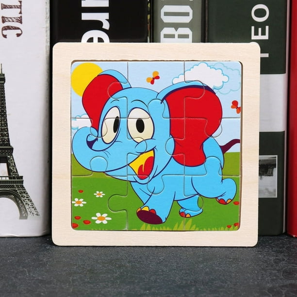 11*11cm/4.33*4.33in 1pcs Wooden Jigsaw Puzzles, Children's Animal Puzzles Educational Early Education Cartoon Plane Jigsaw Puzzle Toys, For Children Kids