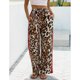 thumbnail image 3 of Rapbin Women's Leopard Print Wide-Leg Pants with Side Stripes, 3 of 3