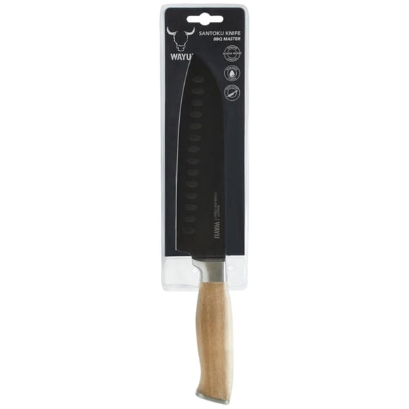 Cuchillo Santoku 1 Pieza Acero Inoxidable - Madera Café - Plateado