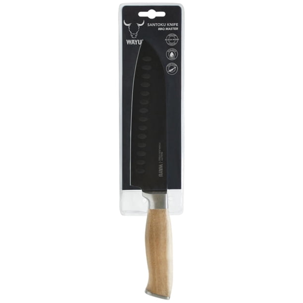 Cuchillo Santoku 1 Pieza Acero Inoxidable - Madera Café - Plateado