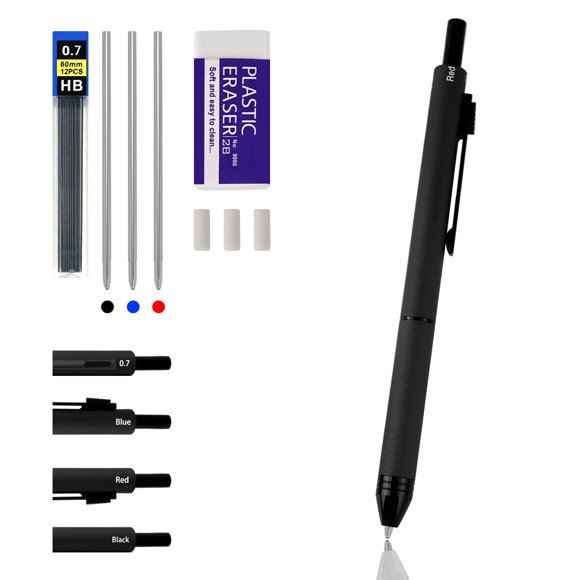 Pluma RANBOS 4 en 1 Negra/Roja/Azul 0.7 mm de metal