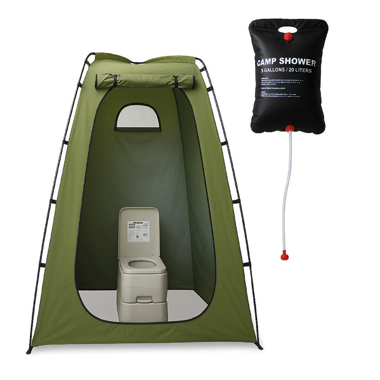 Miglu - Baño Químico Portátil Caseta Y Ducha Solar 20l Para Camping