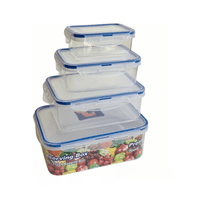 Importclick - Set 4 Tupper Herméticos Alimentos Plástico Rojo