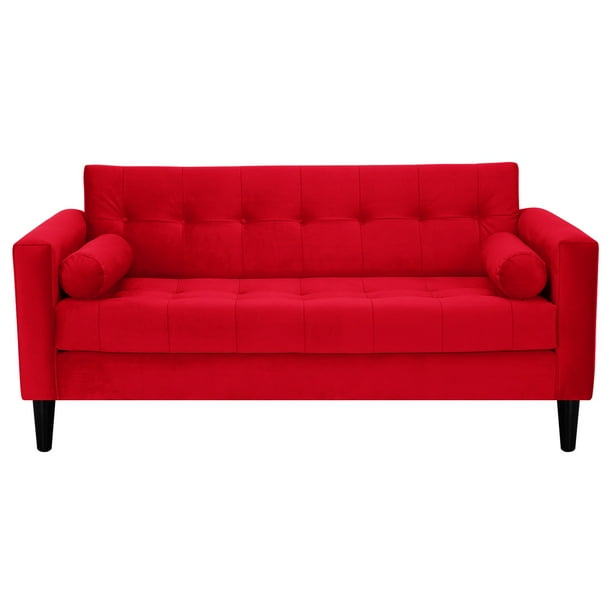 Sofa Retro 3c Felpa 00 Rojo
