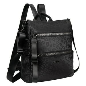 Calu Bags - Mochila Cartera Belen Leopardo Negro Calu