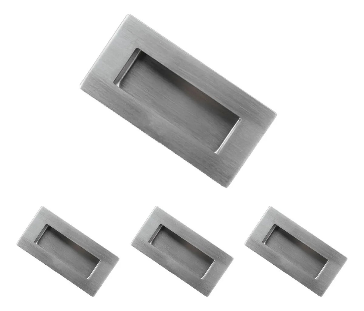 Genérica - 4Pcs Asa Rectangular Embutida Puerta Closet Acero Inoxidable