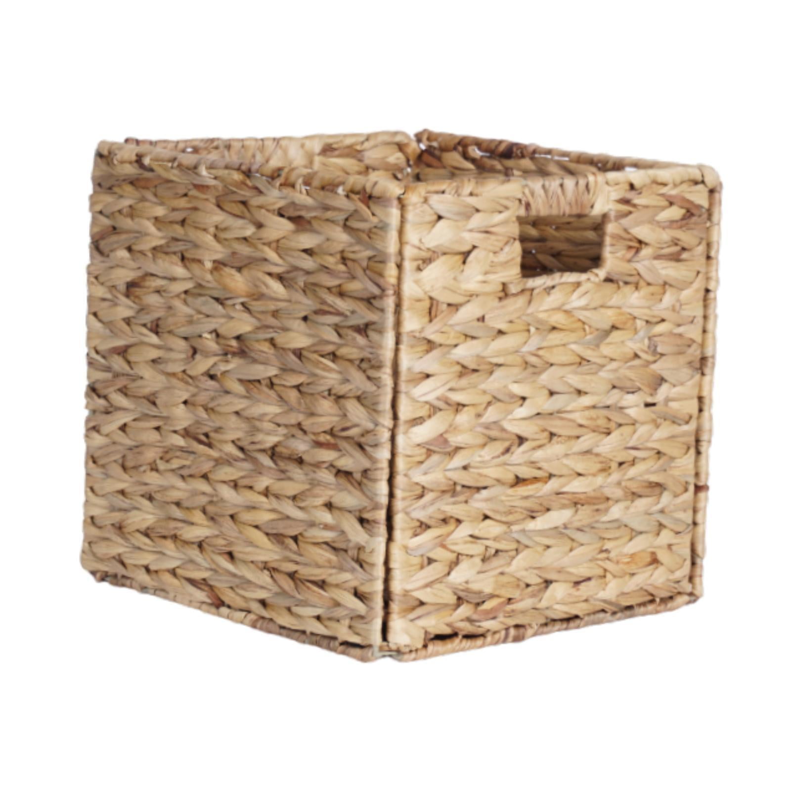 Bothyi - Cesta De Almacenamiento Plegable De Jacinto, Organizador De Almacenamiento Para Dormitorio, Mesa De Escritorio, 28 Cm X 28 Cm X 28 Cm