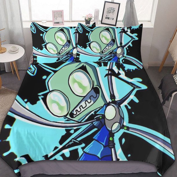 Invader Zim 3 Pieces Bedding Sets Comfortable Soft Comforter Sets Decoration Bedroom Gifts