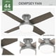thumbnail image 2 of Ventilador de techo Hunter Dempsey de 44 pulgadas con luz LED plateada, 2 of 9