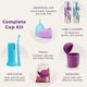 thumbnail image 2 of Kit completo de copas menstruales EcoBlossom, tallas pequeñas y grandes, 2 of 9