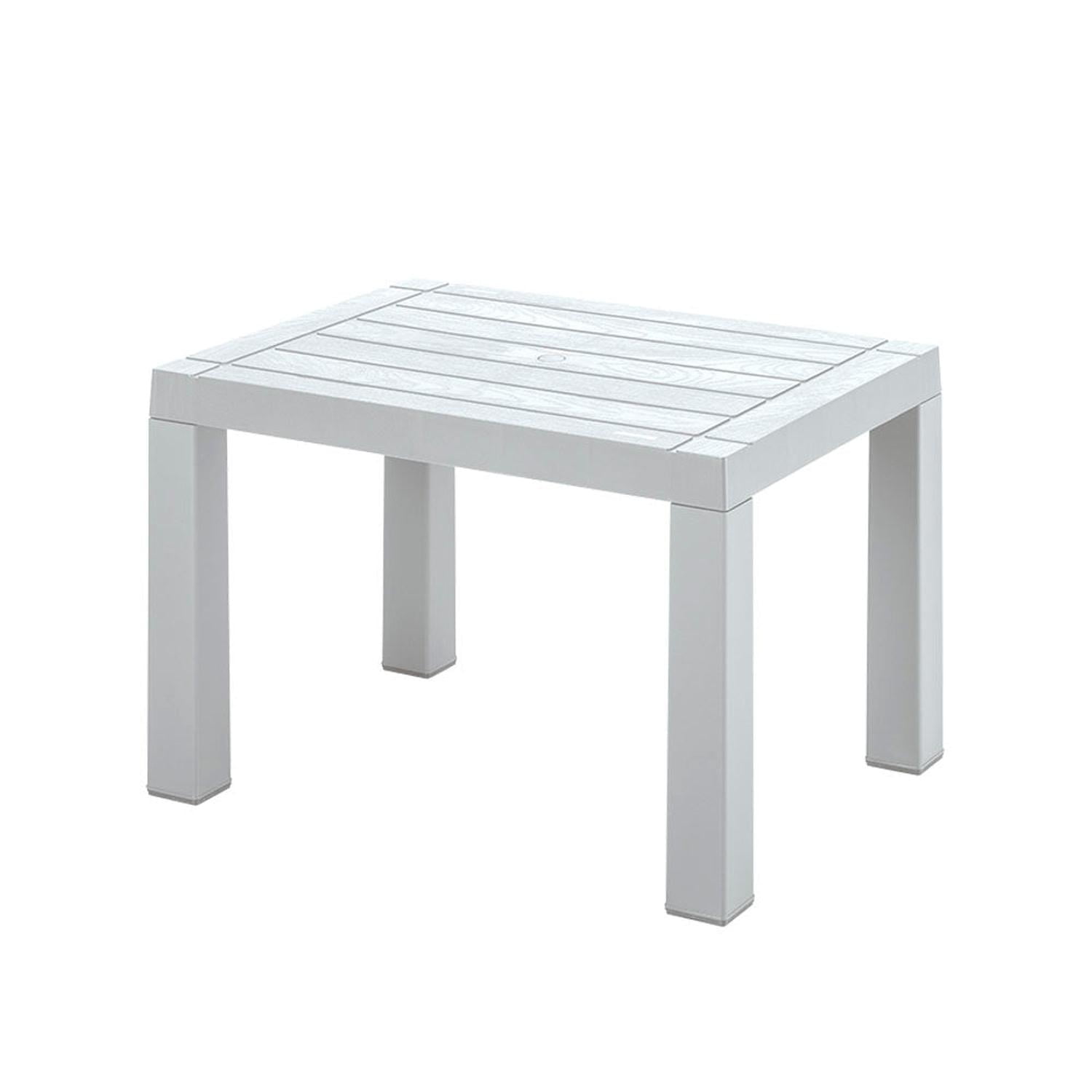Mesa De Centro Plastico Exterior Terraza 65x50x44cm Rimax Gris Tamaño Único