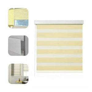 Genérico - Cortina Roller Duo Zebra Día Noche 80X200Cm Beige