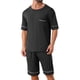 thumbnail image 1 of INSPIRE CHIC Conjunto de Pijama de Verano para Hombre con Mangas Cortas, Cuello Redondo y Bolsillos 2XL Negro, 1 of 5