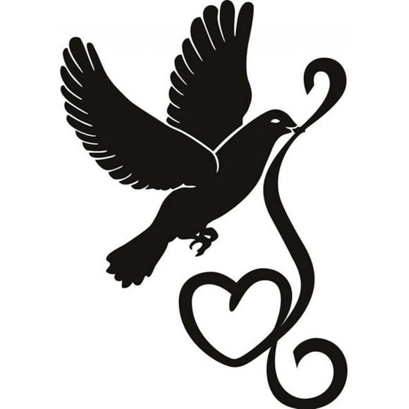 Decomural Dove Heart Birds & Feathers WS-18788
