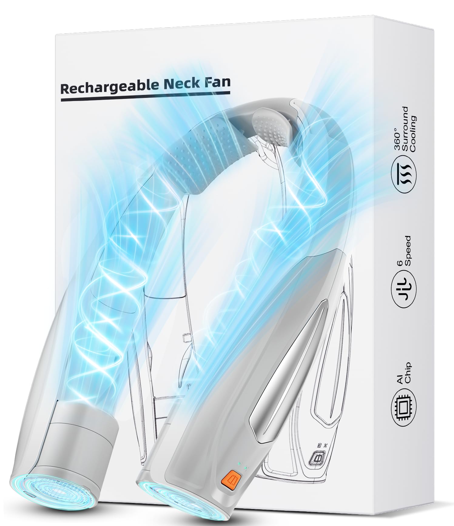 Ventilador De Cuello Hionly Ai 6000 Mah