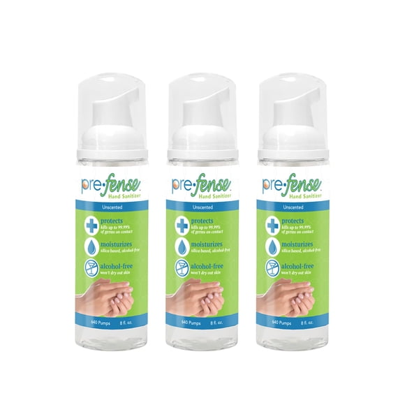 Desinfectante de manos Prefense 240 ml sin fragancia - Pack de 3