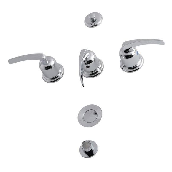 Grifo para bidé Kingston Brass Centurion de tres manijas, cromo pulido