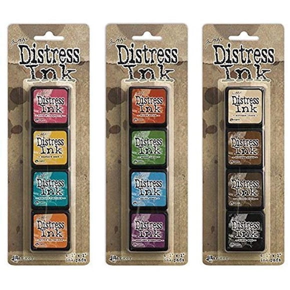 Kit de almohadillas de tinta mini Tim Holtz Distress #1, #2 y #3