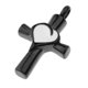 thumbnail image 4 of Crucifijo cruzado de acero inoxidable Love Heart Pendant Keepsake Memorial Black, 4 of 5