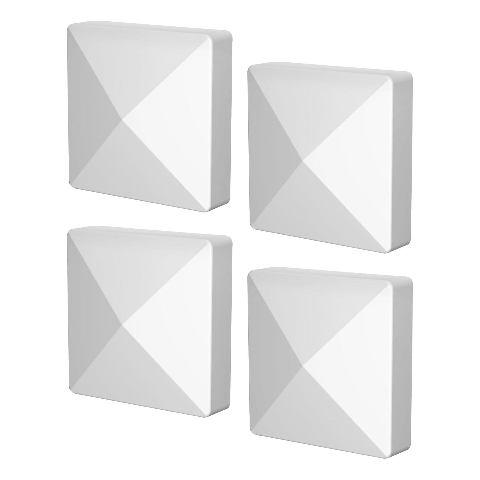 Magideal - 4X Tapas De Postes Pirámides, Tapas Superiores De Postes, Tapas De Postes De Cerca De Protección Solar De Repuesto, Adornos De Postes De Cerca Blancos