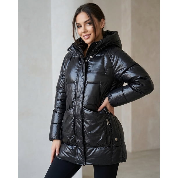 Parka Mujer Larga Brillante Térmica Premium - ELX1727