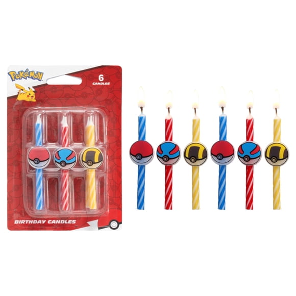 Velas DecoPac Pokémon Pack de 6 - Rojo/Azul/Amarillo