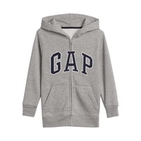 Sudadera Con Capucha Con Cierre Y Logo Gap Para Niños, Gris Claro Jaspeado