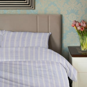 Juego De Sábanas Nautica 3Piezas Microfibra 1,5 Plazas Lineas Celeste