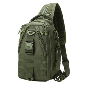 Ioensy - Bolsa De Aparejos De Pesca Con Portacañas Mochila De Pesca Resistente Al Agua Daysack L Verde