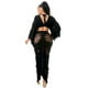 thumbnail image 3 of Conjunto De Blusa De Manga Larga Con Cuello En V Y Falda Con Cintura Elástica Larga Desgastada Color Negro (para Mujer), 3 of 4