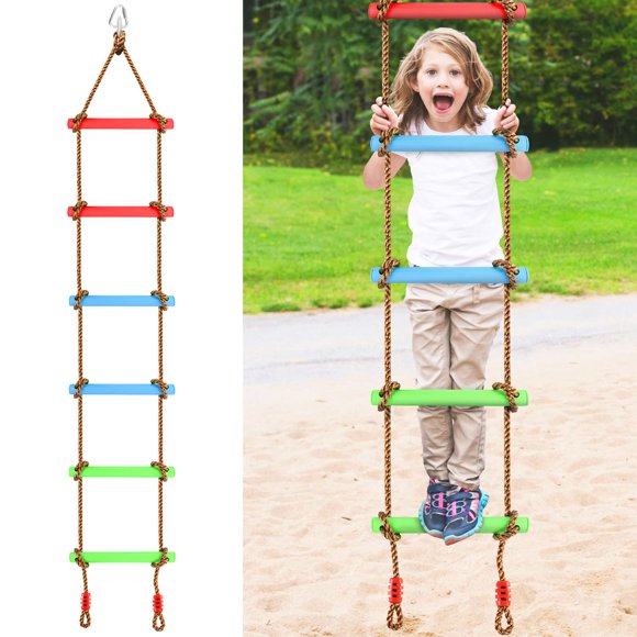 Escalera de cuerda de escalada TOPNEW de 2 m para niños en interiores y exteriores