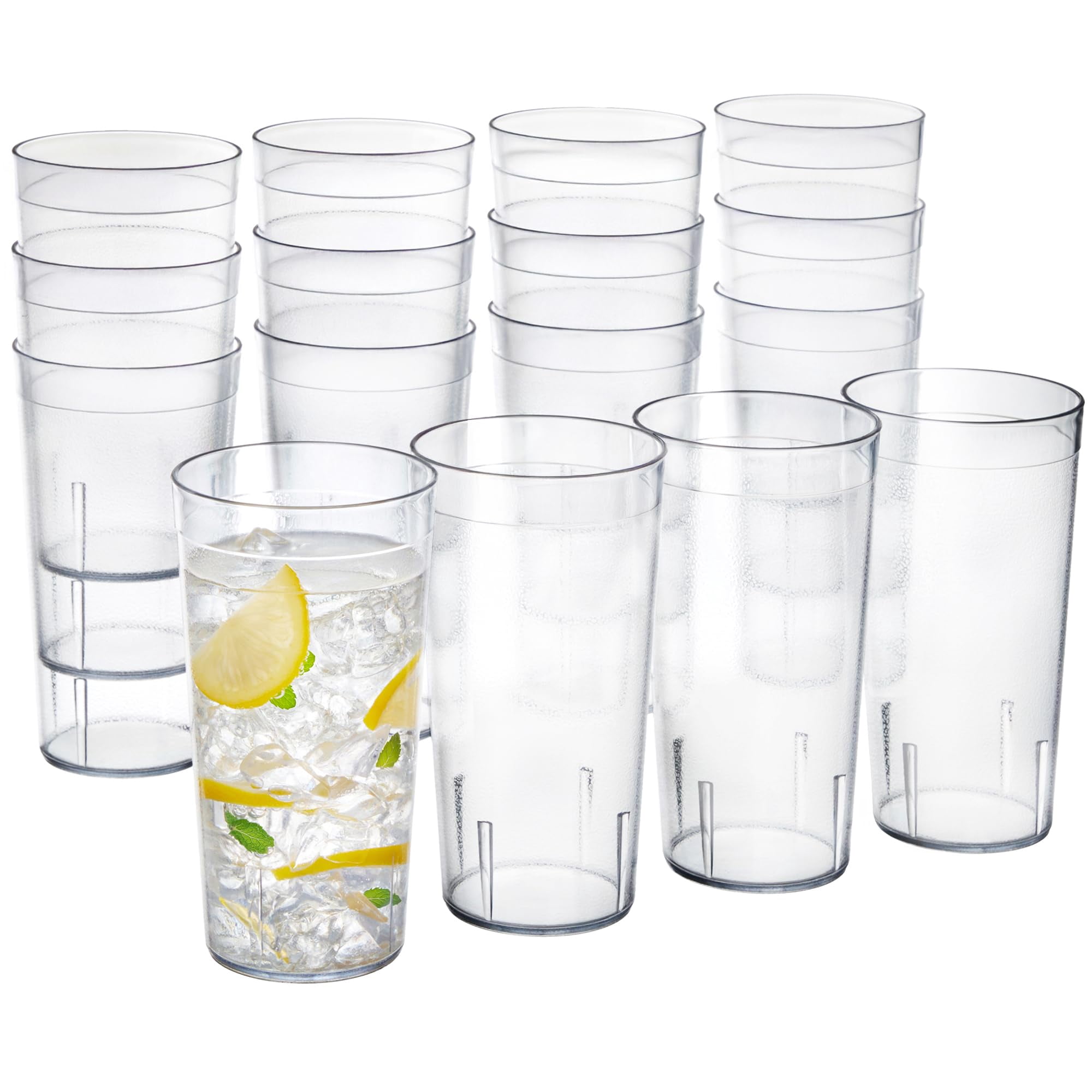 Tumblers Us Acrylic Cafe, Plástico, Reutilizable, 590 Ml (juego De 16)