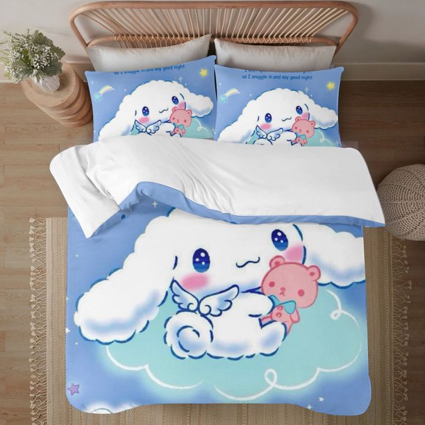 Cinnamoroll 3-Piece Bedding Set For Kids Boys Girls Adult Cartoon Warm Cute Fashion Holiday Present Gift Bed Sheets