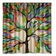 thumbnail image 1 of Cortina de ducha de cuero con diseño de árbol de la vida, juego de cortinas de baño con ganchos, tamaño 66 x 72 pulgadas, 1 of 3