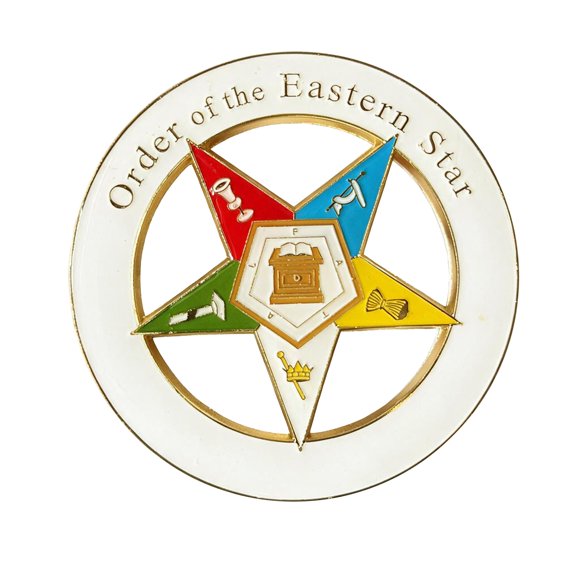 Emblema para Vehículo The Masonic Exchange 8 cm Blanco y Dorado